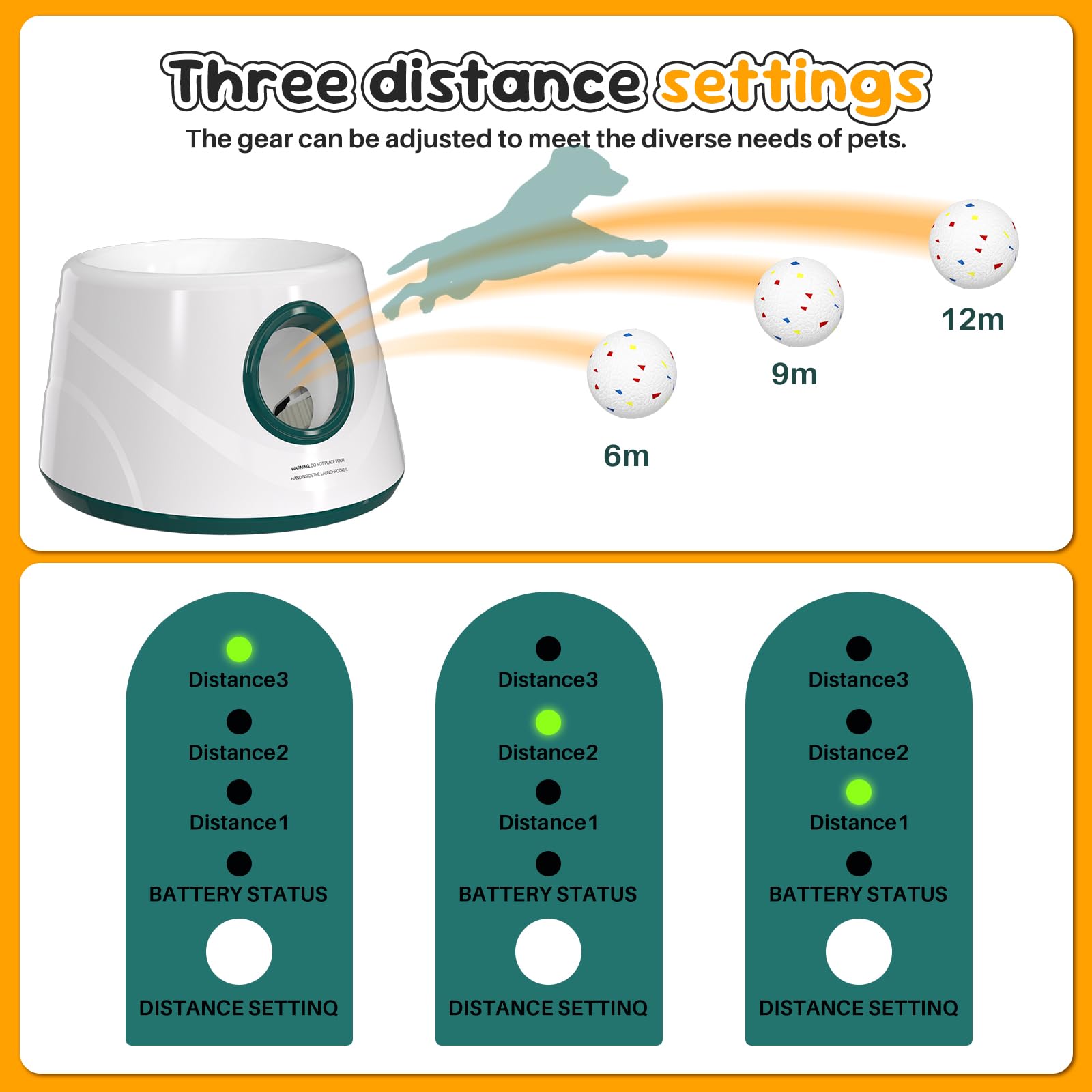20-40ft Automatic Ball Launcher, Interactive Fetch Toy for Small Medium Dogs, Adjustable Rechargeable Tennis Thrower for Indoor Outdoor Fun, Physical Exercise and Brain Training(Green) - image 7