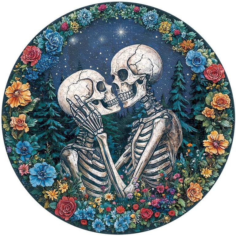 Jigfoxy Puzzles for Adults 1000 Pieces – Skull Couple, Hard & Challenging Jigsaw, Relaxing Fun Game, Perfect Birthday for Puzzle Lovers, Home Décor