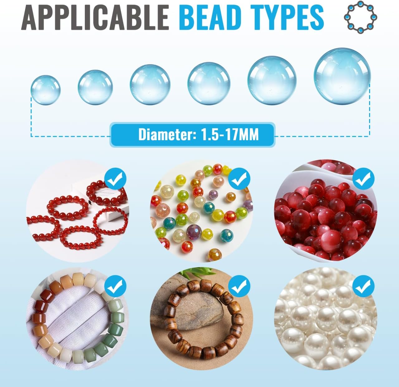 Bead Spinner Electric Jewelry Making Machine - Stainless Steel, 1.5-17MM Beads, 2 Channels, Speed Adjustable with Spinner Needles