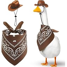 Brown Cowboy Hat Brown Bandana Porch Goose Outfit for 17-23 Goose & Small Pets Outdoor Yard Decor