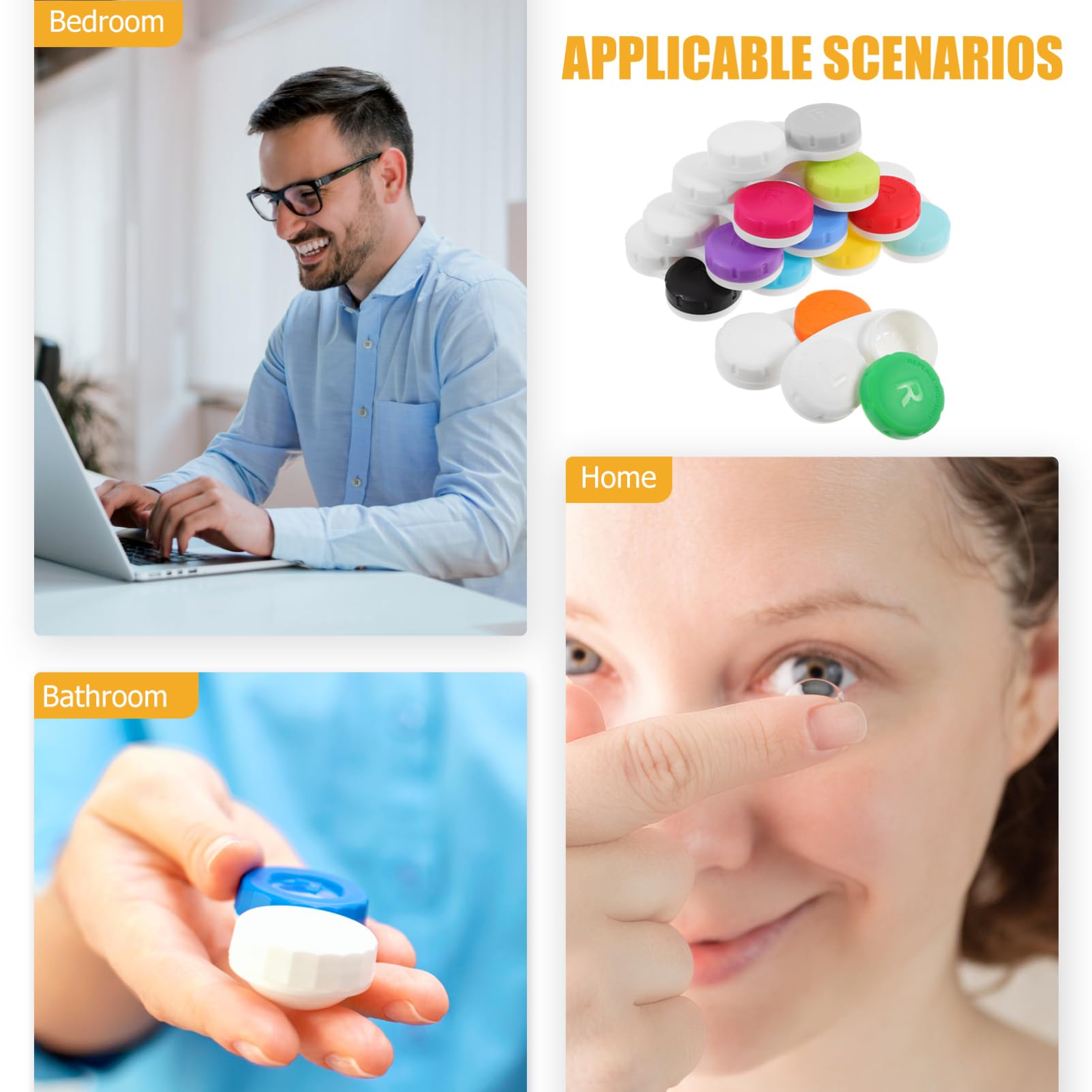 5 Series Estuche para Lentes De Contacto Contenedor De Lentes Cosméticos Ojo Organizador De Lentes De Contactos Caso Pequeño Porta Lentes De Bolsillo El Plastico 12 Piezas X 5