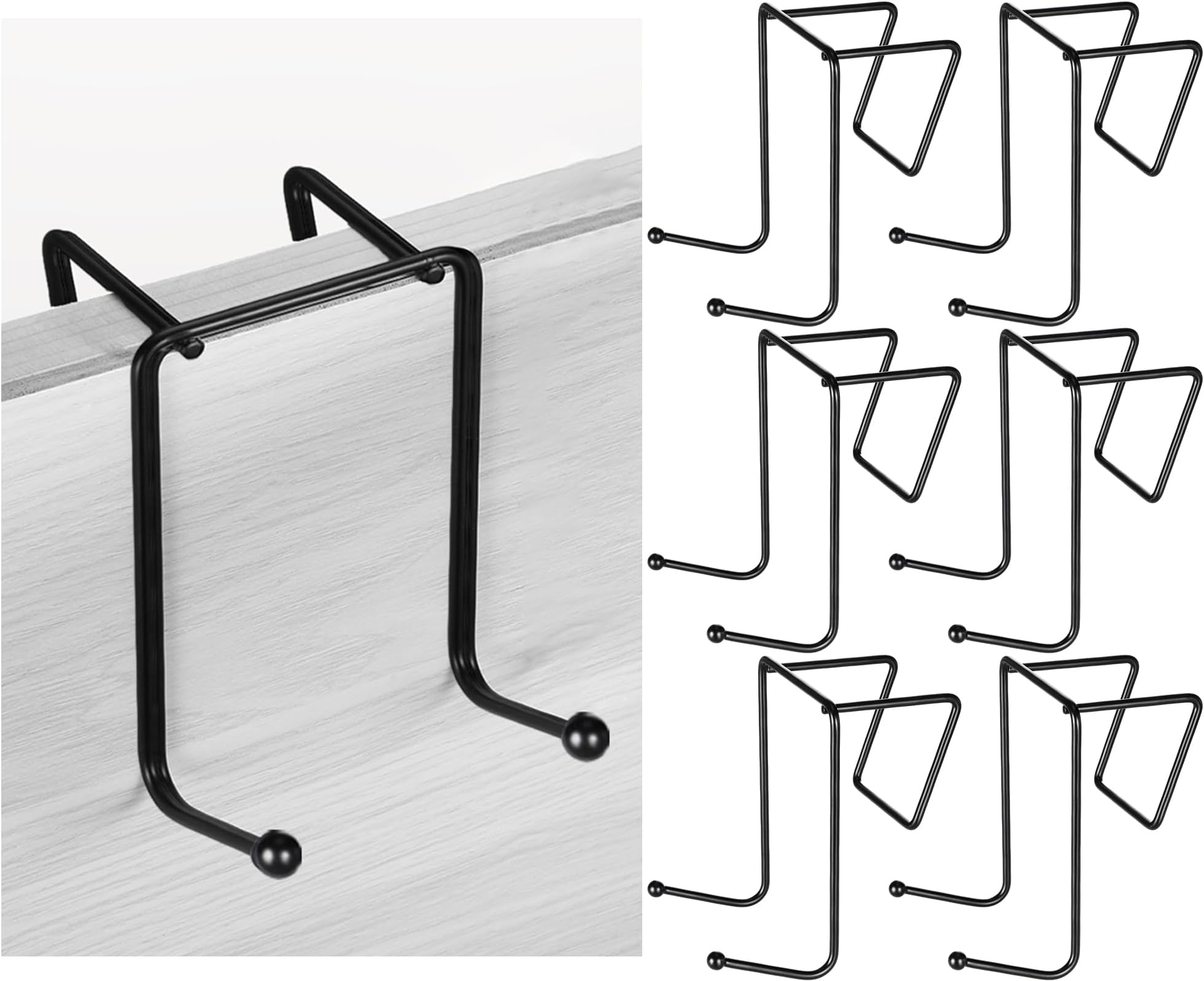 Pelopy 6 Pcs Cubicle Hooks Double Hanging Hooks