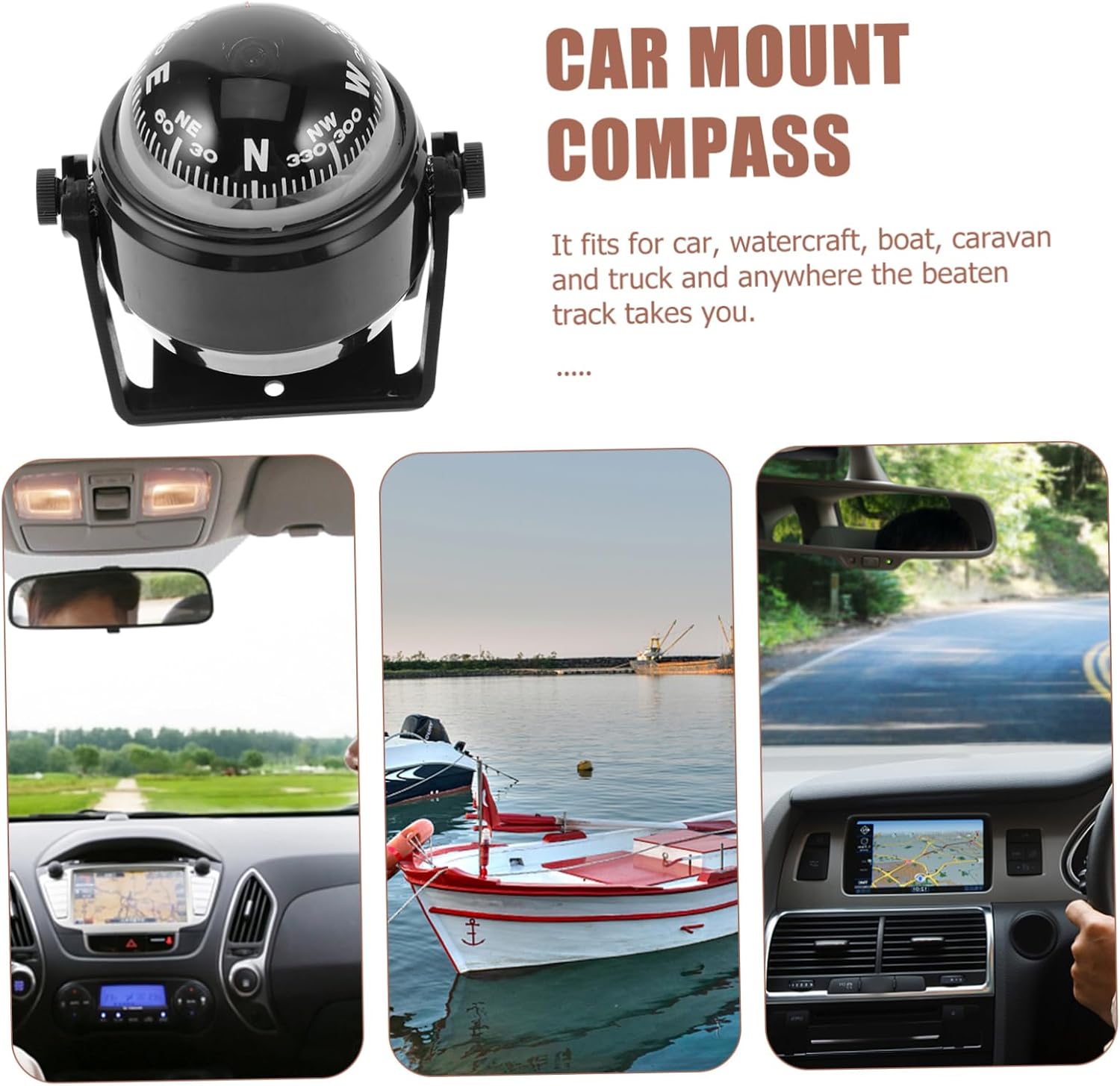 UPKOCH Durable Boat Compass Adjustable Magnetic Dashboard Compass for Car and Vehicle Use Accurate Direction Tool for Safe Driving Stylish Design for Road Trips and Navigation