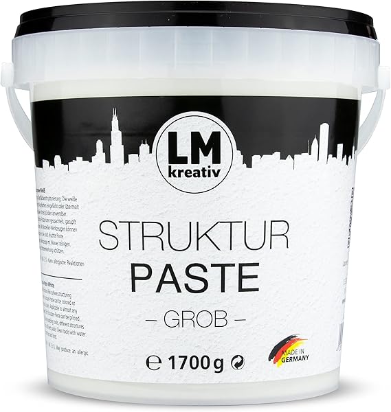 Pasta Strutturale LM Smooth 1,5 Kg - Per Texture Su Tela E Pittura Acrilica, Bianco - Foto 2