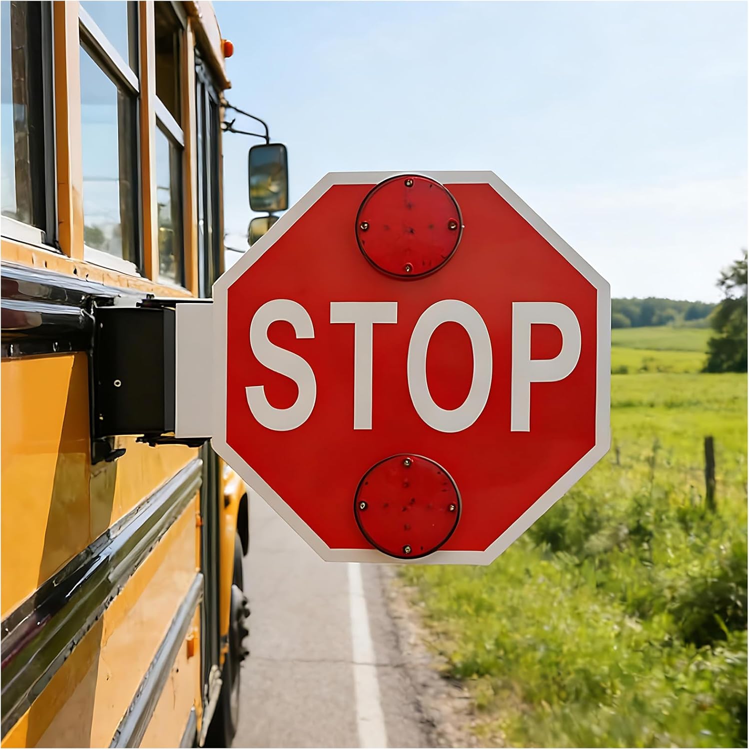 18″ School Bus Parking Sign, Led Flashing Stop Sign, Traffic Sign Stop Board, Dc 12v/24v, 1/2/4 Pcs, Ip65,for Bus 2Pcs-12V