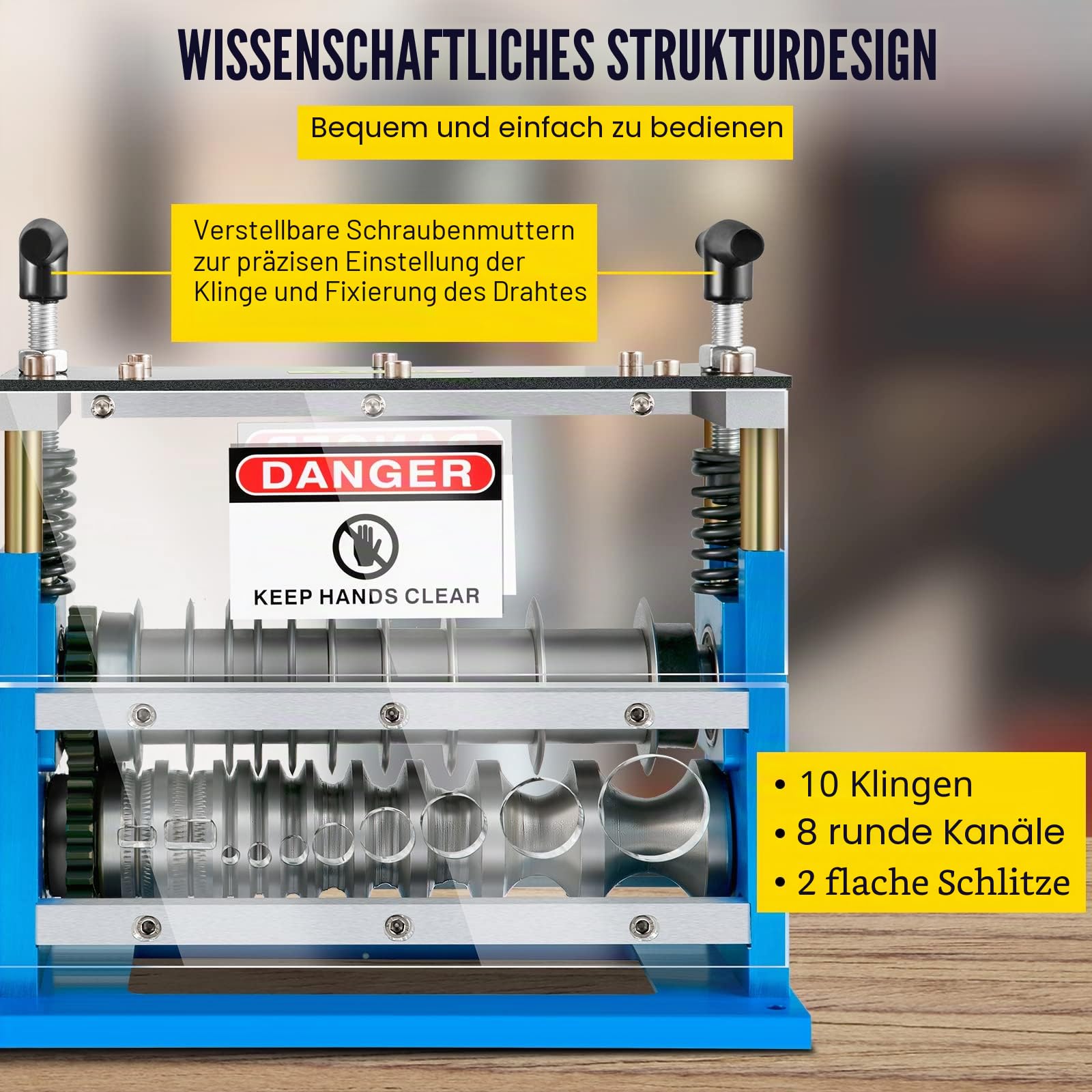 VEVOR Elektrische Abisoliermaschine, 370 W, 1,5 mm-38 mm, Kabelabisoliermaschine, Kabel Abisolierwerkzeug, 11 Kanäle 10 Klingen zum Recycling von Kupferdrähten/Entfernen, Isolierung aus Kunststoff
