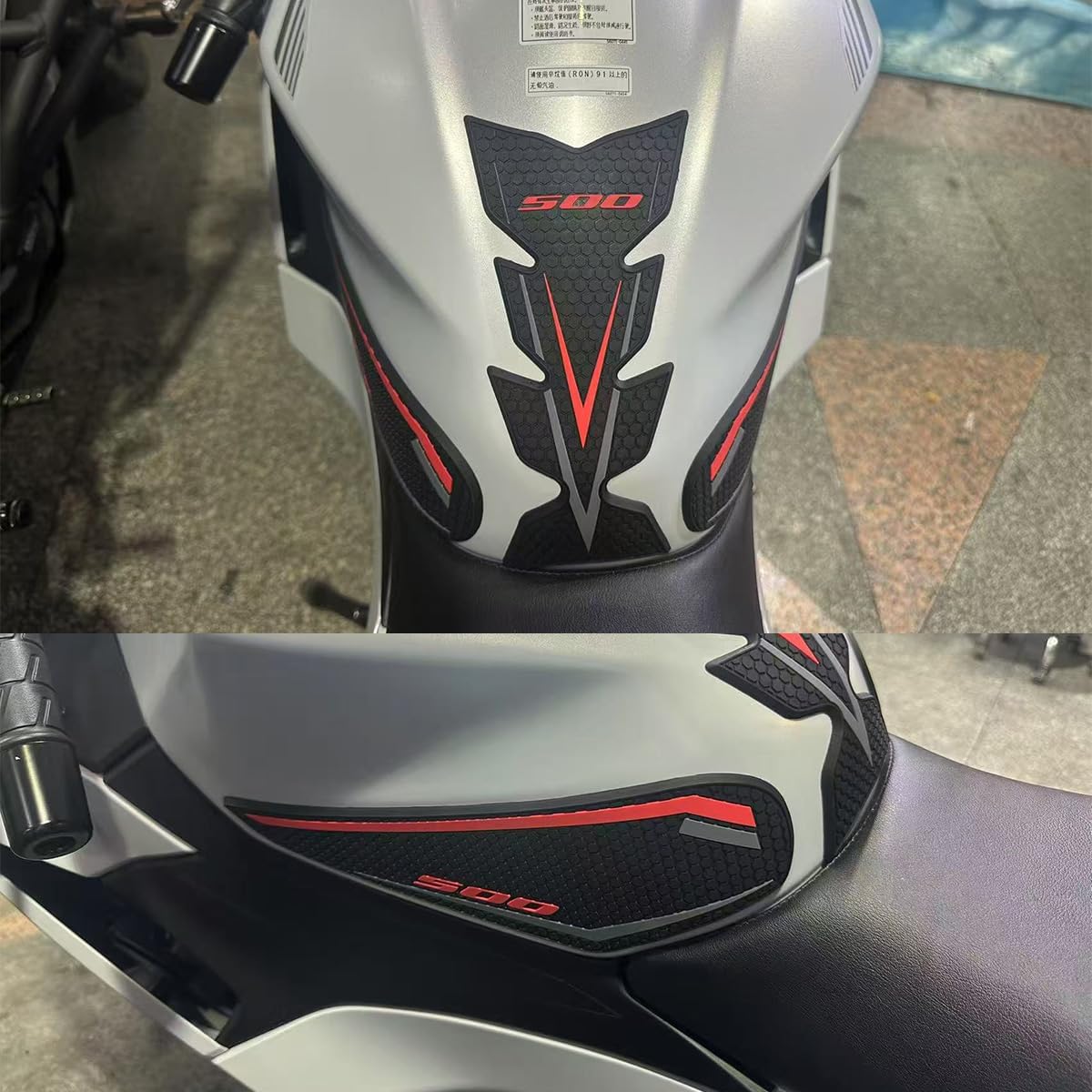 Compatible for Ninia 500 Z500 Ninia500 SE 2024 2025 Motorcycle Tank Pad Kit Side Knee Guard Sticker Fuel Tank Protector. (Green)