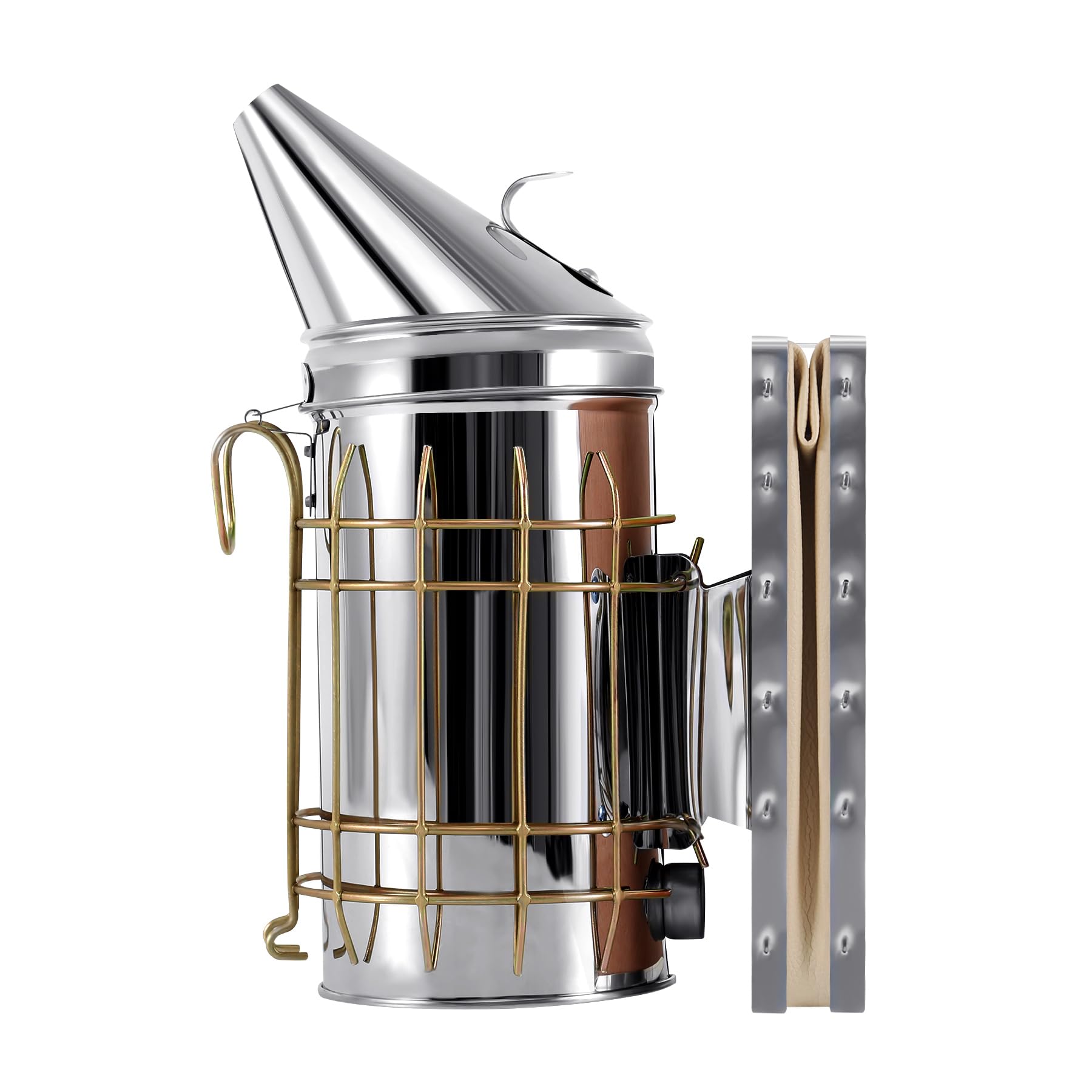 Bienenstock-Räucherer Aus Edelstahl Mit Hitzeschutz – Für Imker, Ca. 28 Cm Hoch, Mit Blasebalg
