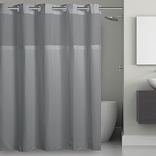 Hookless It's A Snap! Microfiber Shower Curtain, 3-in-1 Shower Curtain I...