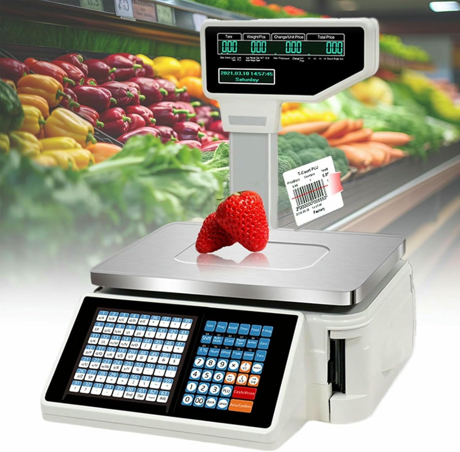 Pesée d'entrepôt et échelle de codes à barres pour supermarché