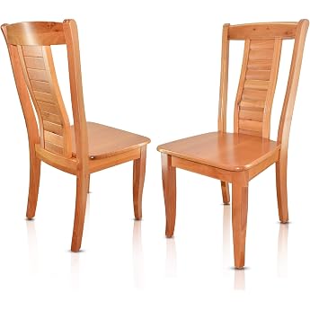 Dining Room Chairs Set of 2 Cherry Wood Wood Wood Wooden Chairs Kitchen Chairs Made of Solid Wood up to 150 kg - Design 807 - Natural Wood