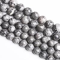 Vista 25 de 12MM 30 unidades de cuentas sueltas de jaspe obsidiana de copo de nieve marrón natural para hacer joyas, pulseras DIY