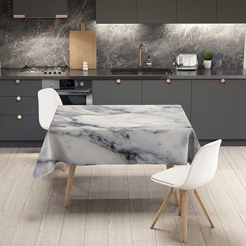 Vista 2 de Mantel de textura de mármol Redondo para mesa de 4 sillas, rectangular para fiestas de Navidad, 30 x 30 pulgadas