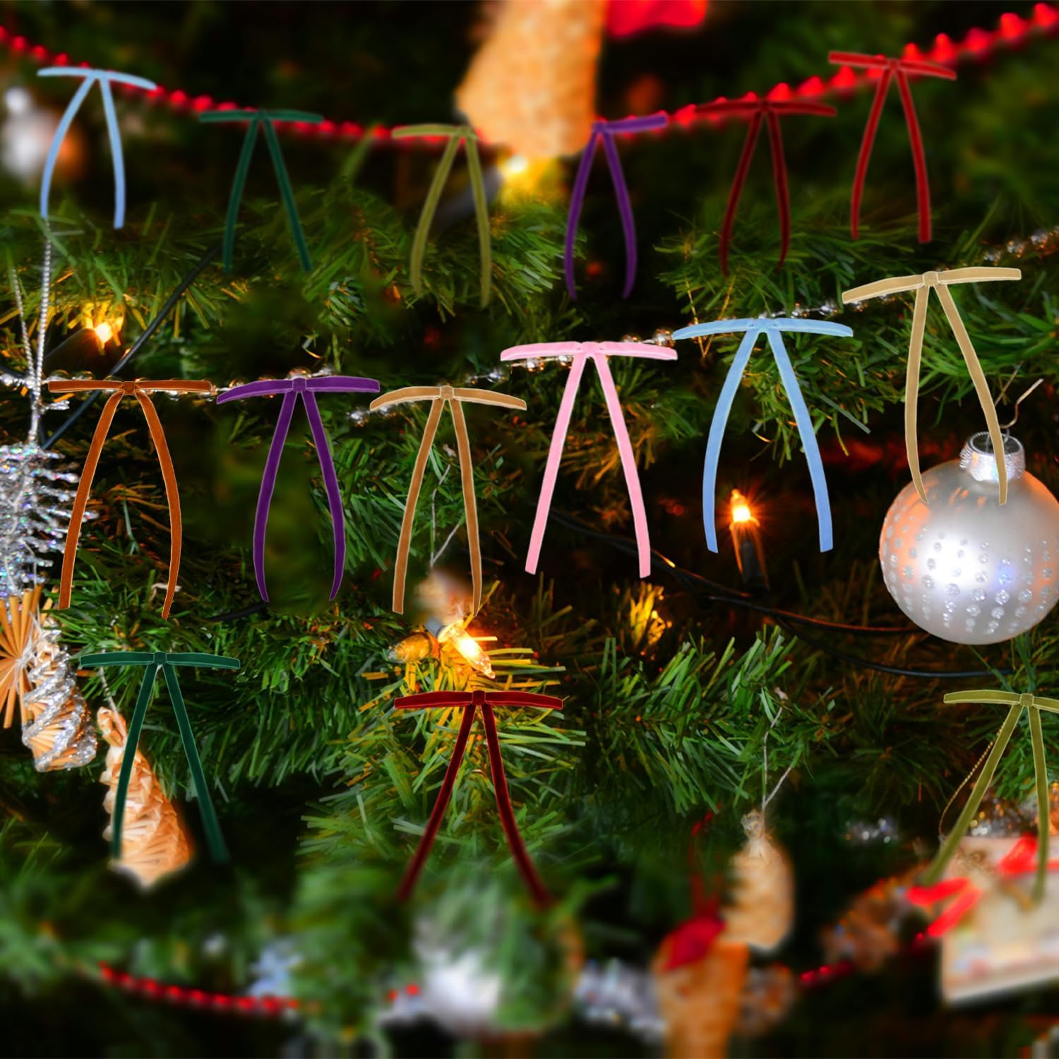 24 Pcs Velvet Christmas Bows, 5x7 Inch Pre-Tied Vintage Tree Bows for Valentine's Tree Ornament Xmas Decorations, Wreath, Garland, Gift Wrapping & Holiday Home Décor(Brown) - Image 5