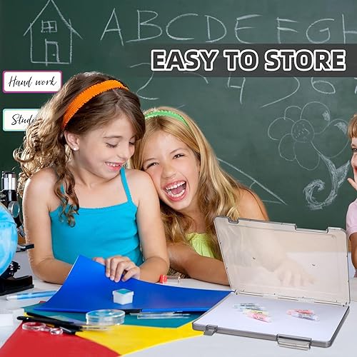 Miniatura 6 de Fulmoon Caja de almacenamiento de 8 piezas A4 para proyectos, archivador de plástico, portátil, para proyectos de 8.5 x 11 pulgadas, papel de carta,