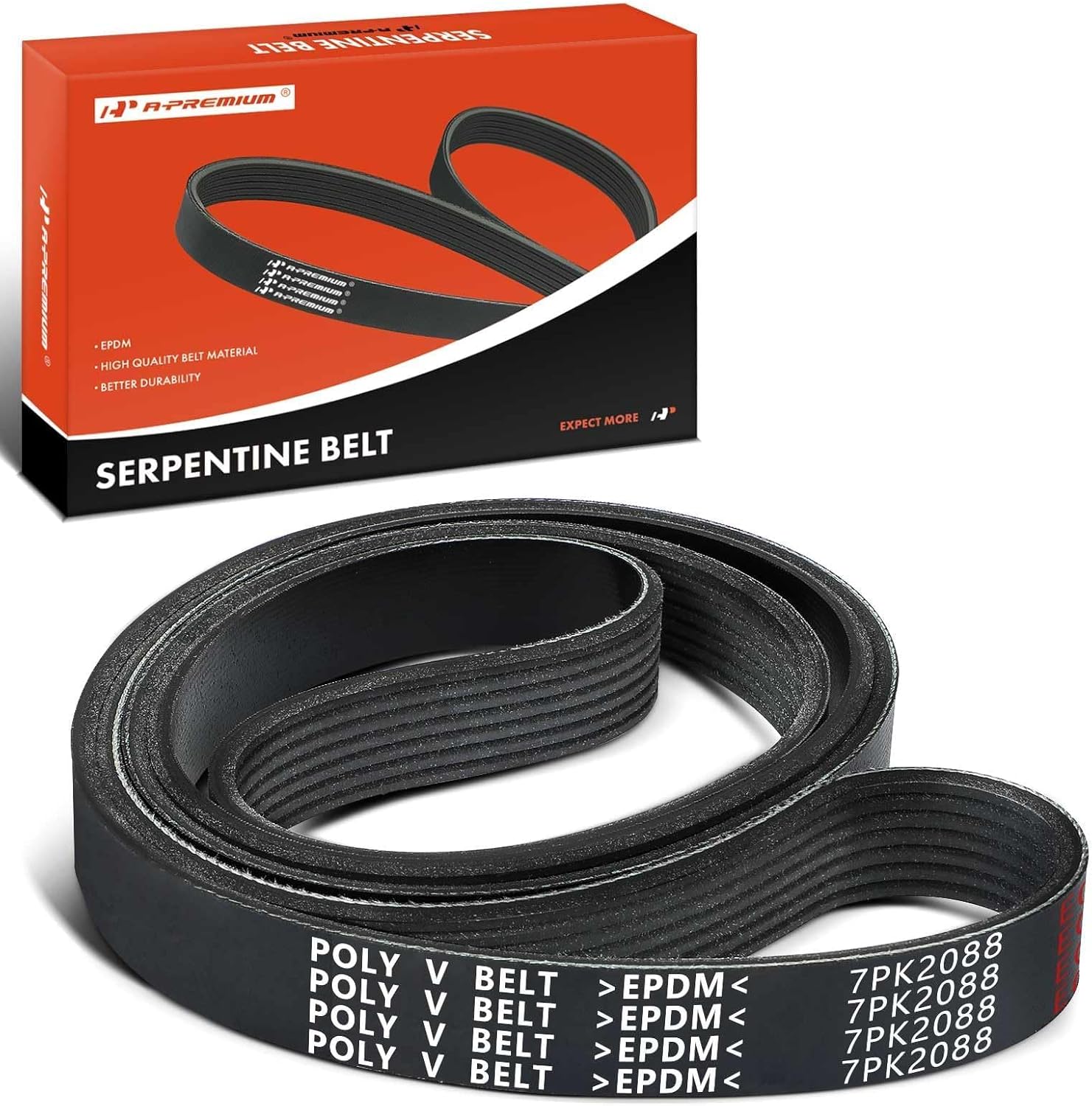 A-Premium 82.2 In Serpentine Belt Fit For Toyota & Lexus Cars - Camry 2007-2011, Sienna 2007-2010, Avalon 2005-2012, ES350 2007-2012, RX350 2007-2009, V6 3.5L, GAS Only