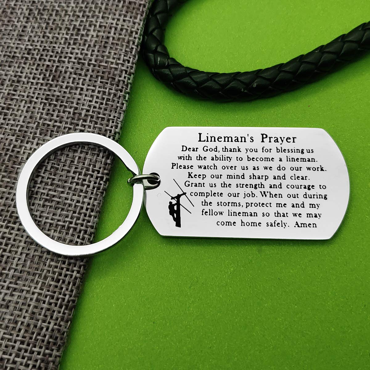 Father's Day Gift Lineman Gift Lineman Prayer keychain Gifts for Him Husband Gift Dad Gift Uncle Boyfriend gift
