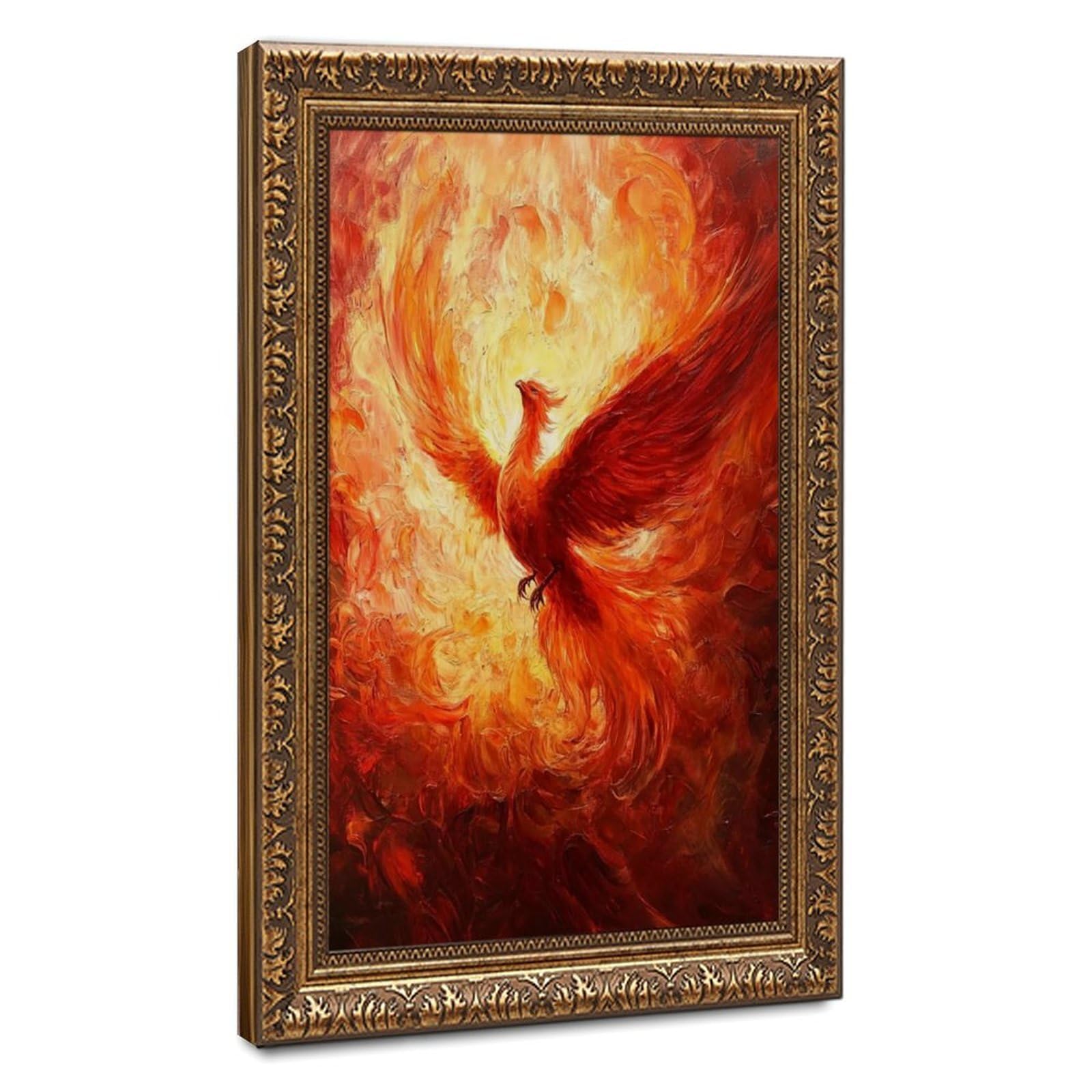 Bareronor Fire Phoenix Poster (2) Canvas Poster Bedroom Decor Landscape Office Room Decor Gift 24" L X 36" W