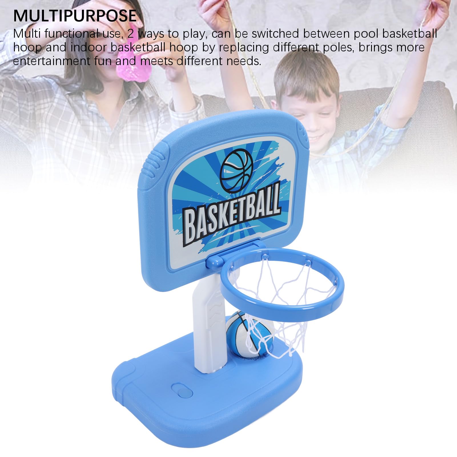 Pool-Basketballkorb, Höhenverstellbares Swimmingpool-Basketballset mit 2 Bällen und Pumpe, Einfach Zusammenzubauendes Outdoor-Spiel für für den Poolbereich Im Hinterhof