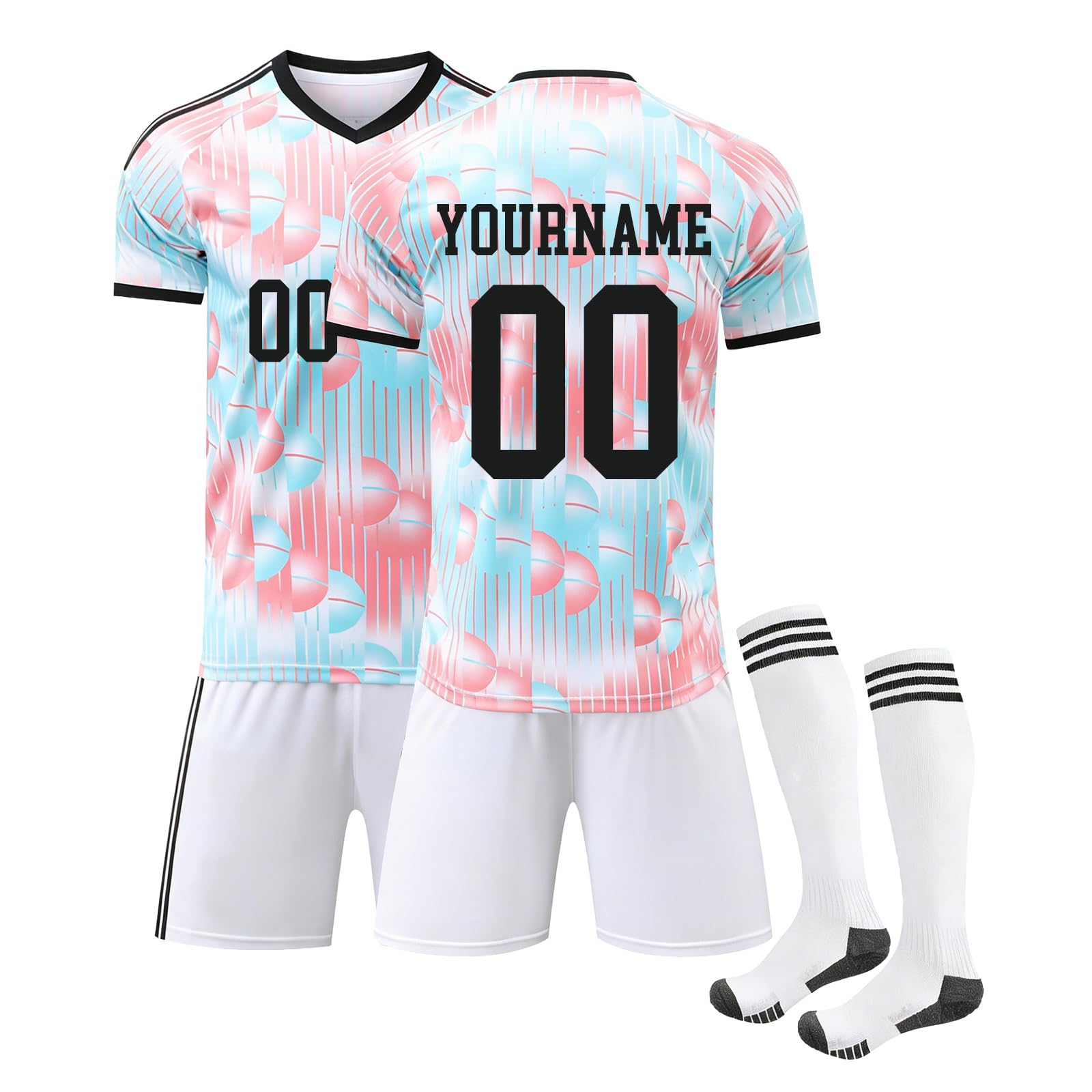 Camiseta de Fútbol Copa Mundial 2026 Personalizadas para Hombres y Niño, Copa Mundial equipación Fútbol DIY Nombre Número con Conjunto Top Pantalón Corto y Calcetines Regalo de Futbol — view 6