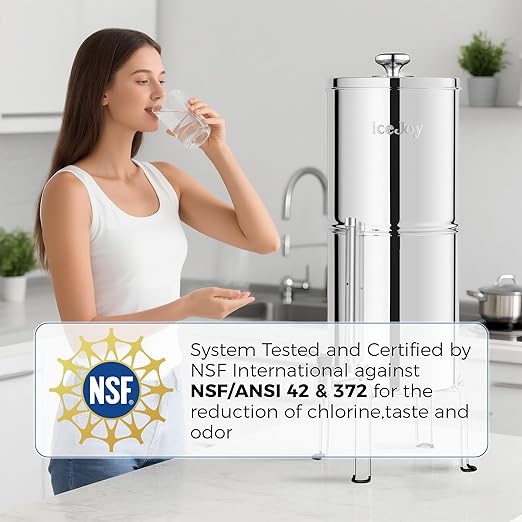 Sistema de filtración de agua por gravedad de 8 etapas con capacidad de 3 galones en acero inoxidable miniatura 2