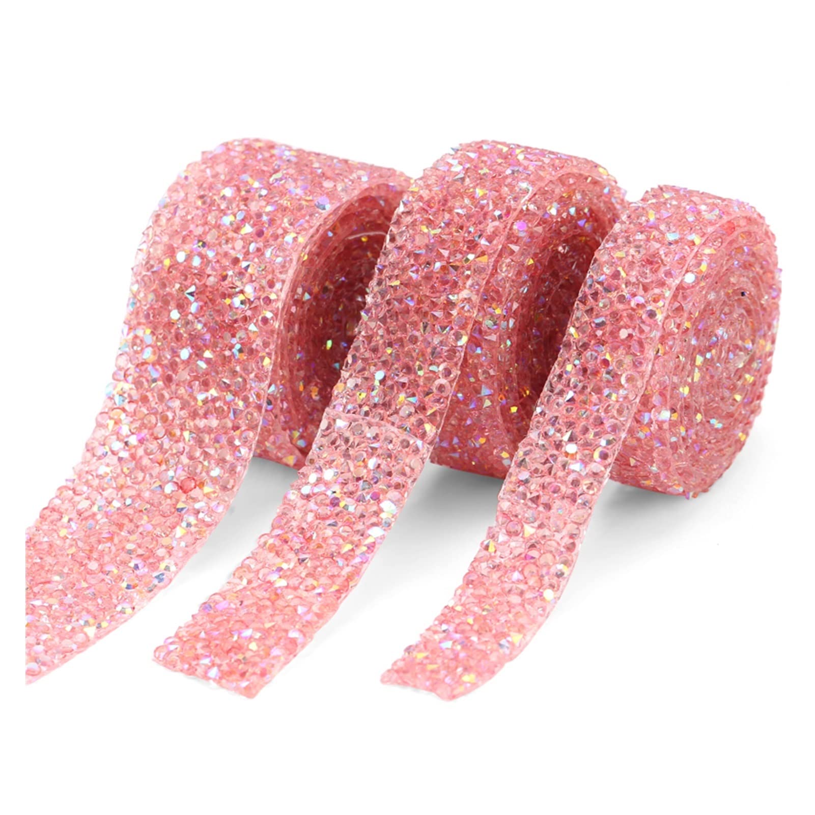 ACiyD Mehrzweck 3 Rollen Strassband Trim Kristall Nähband Applikationen DIY Strass für Dekorationen Trim Kleidungsstück Zubehör für Geschenkverpackungen Handwerk