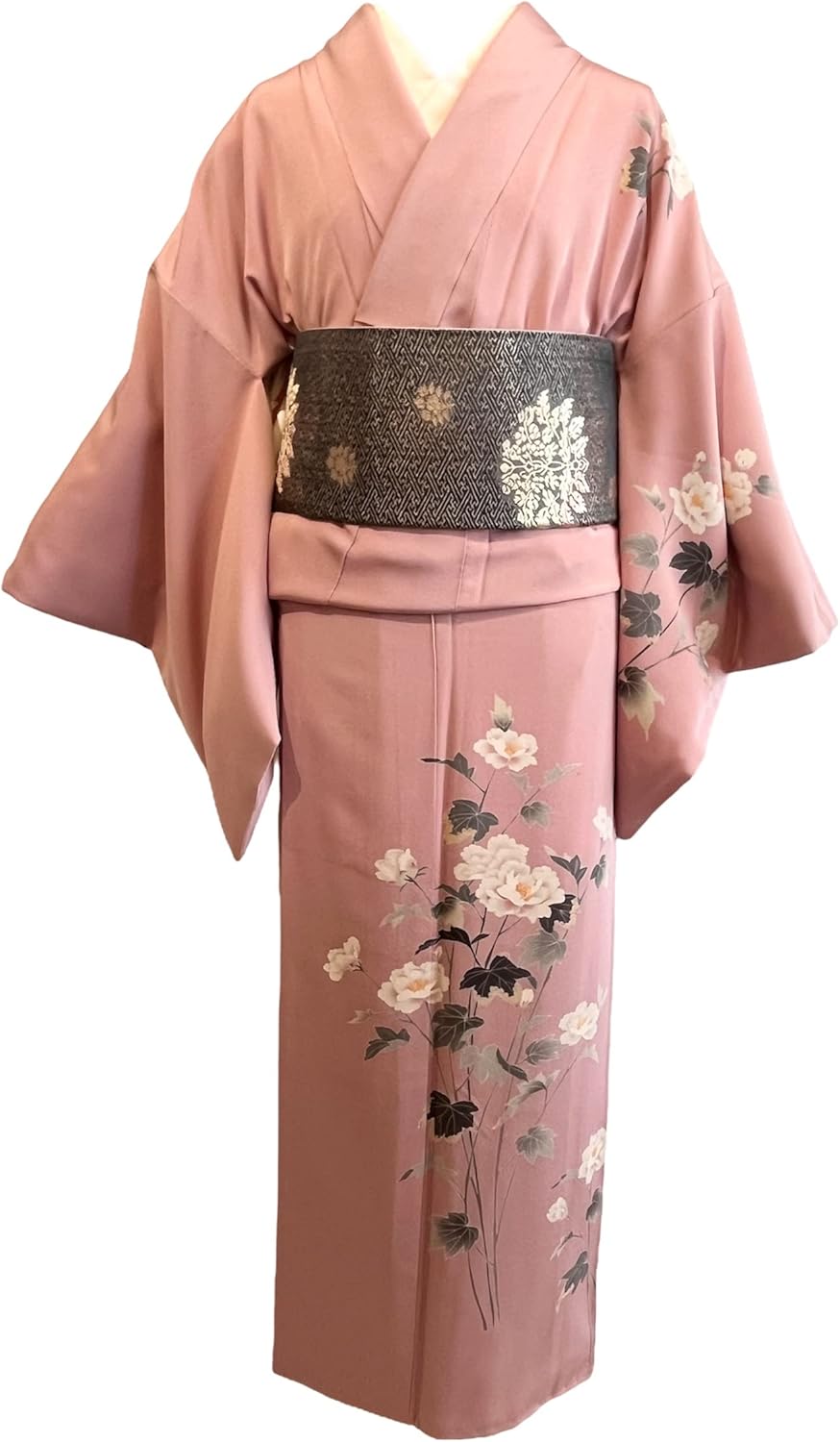 有松絞り【浴衣】花 夏着物 綿 有松鳴海絞り 白 水色 ピンク 102