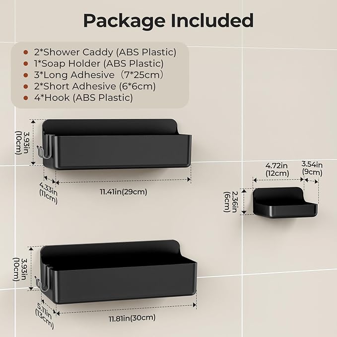 Organizador de Ducha Orimade 3 Piezas, Estantes Adhesivos Sin Taladro miniatura 2
