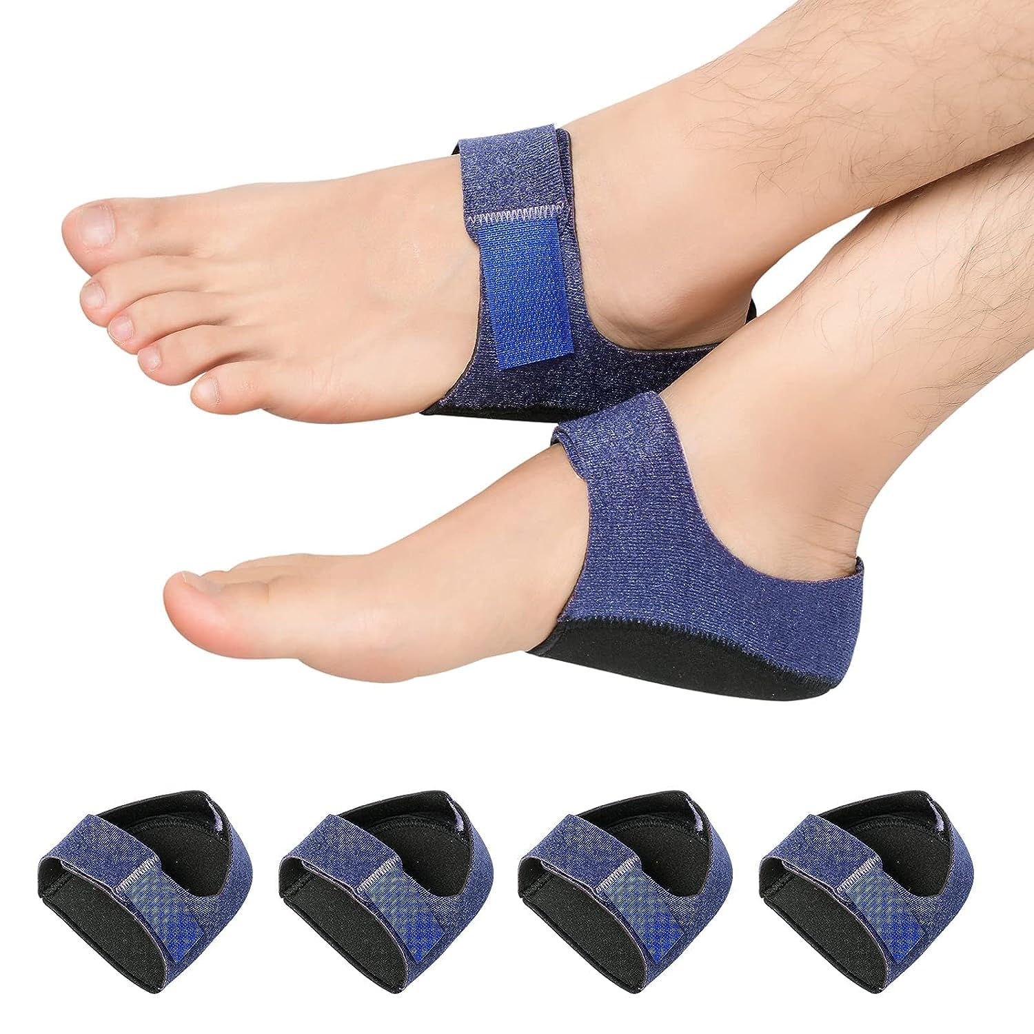 Heel Protectors, Gel Heel Cups, Heel Cushion Support for Plantar Fasciitis, Heel Pain, Heel Pads Great for Aching Feet,Tendinitis, Bone spur, Cracked Heel Repair,for Men & Women (4 PCS)