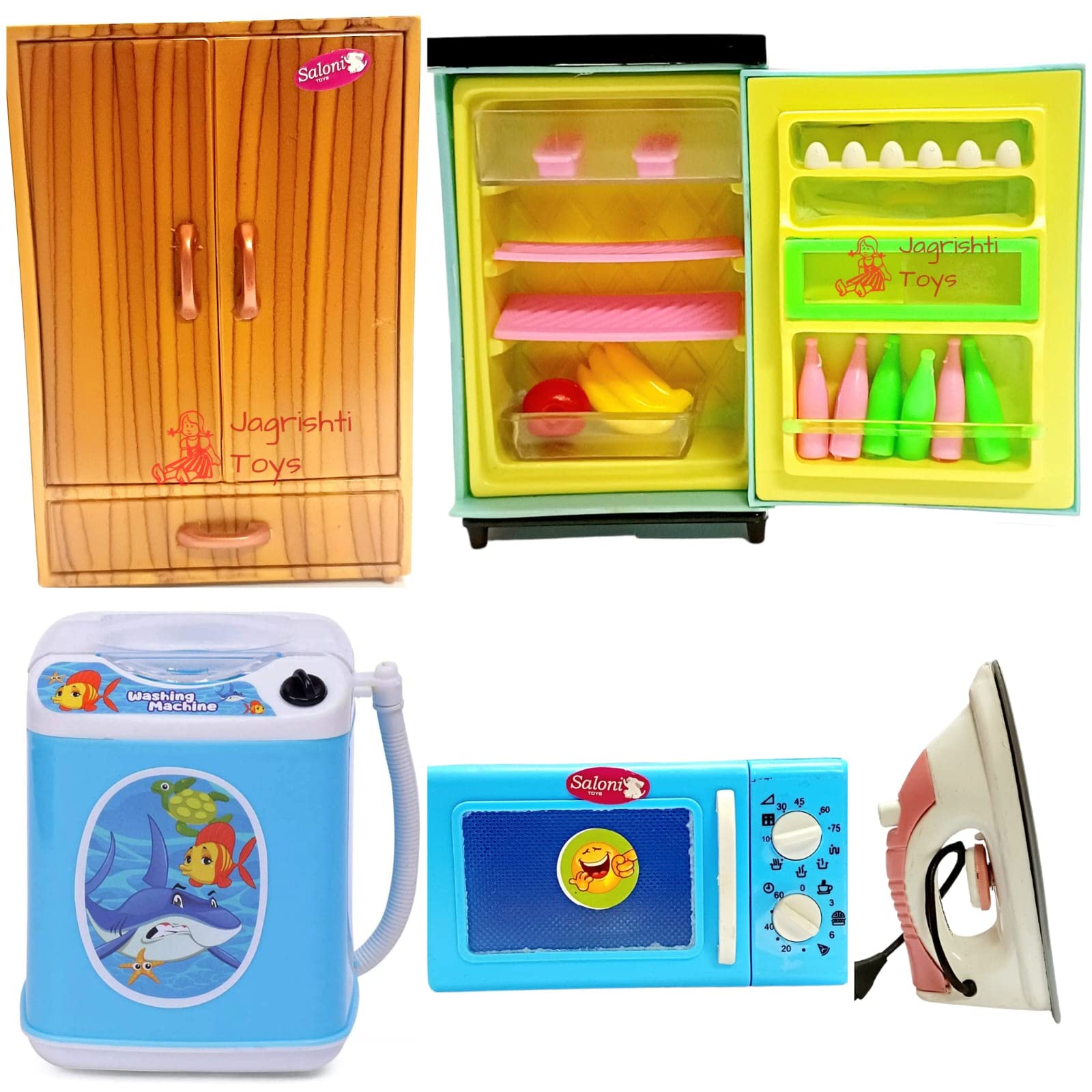Jagrishti toys miniature kitchen set combo of cupboard, washing machine, iron, microwave, refrigerator Real Cooking bhatukali choppu jaman steel|Big Size baby Mini small Kitchen Toy| brass wood (B0B4HJ66YX) Amazon Price History, Amazon Price Tracker