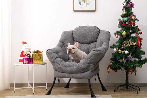 Miniatura 93 de HollyHOME - Silla perezosa grande de tela para sala de estar, silla de lectura, acogedora silla de descanso con reposabrazos, sofá de ocio, color