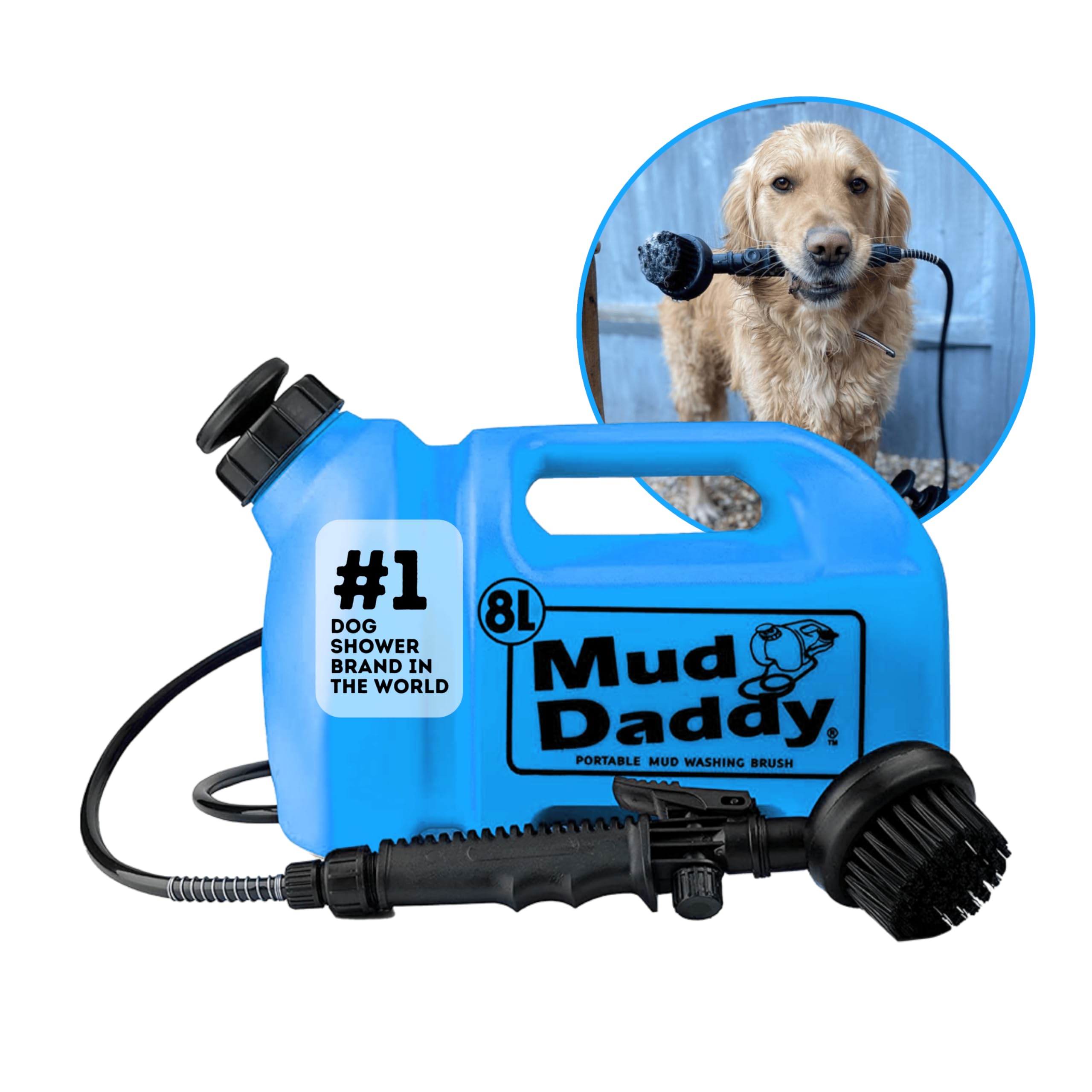 – Mud Daddy 8 Litre Portable Pet Washing Device | Muddy Walks | Pet Cleaning | Grooming | Blue