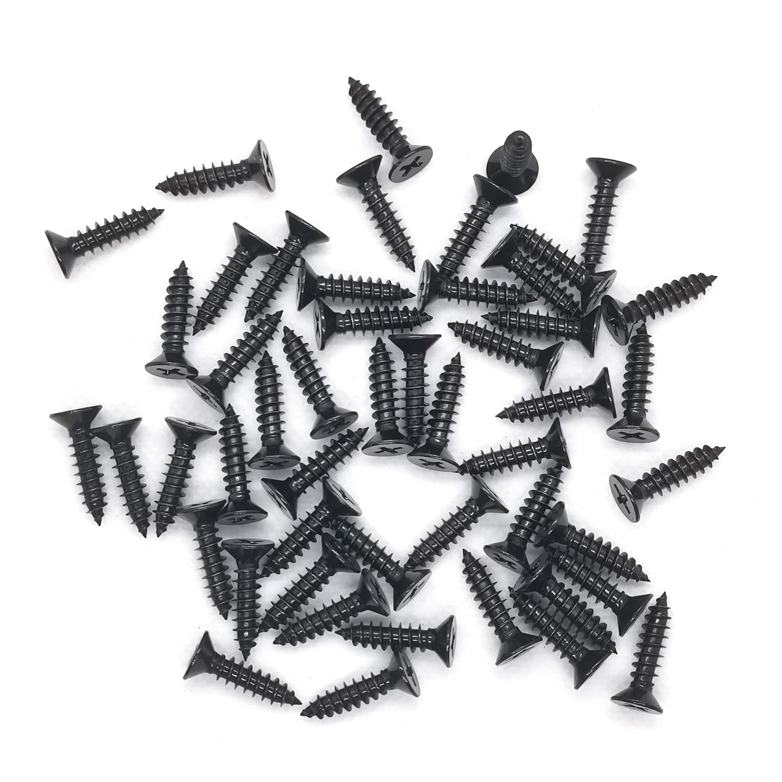 M4 Stainless Steel Screws 20 mm, Black Self Tapping Flat Countersunk Head Wood Screw, Hardware Fasteners, Pack of 50