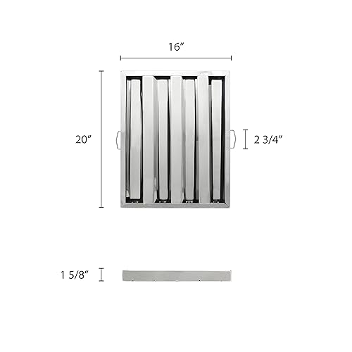 Miniatura 2 de Thunder Group Filtro de capó de 16.0 x 19.9 in, acero inoxidable, viene en cada