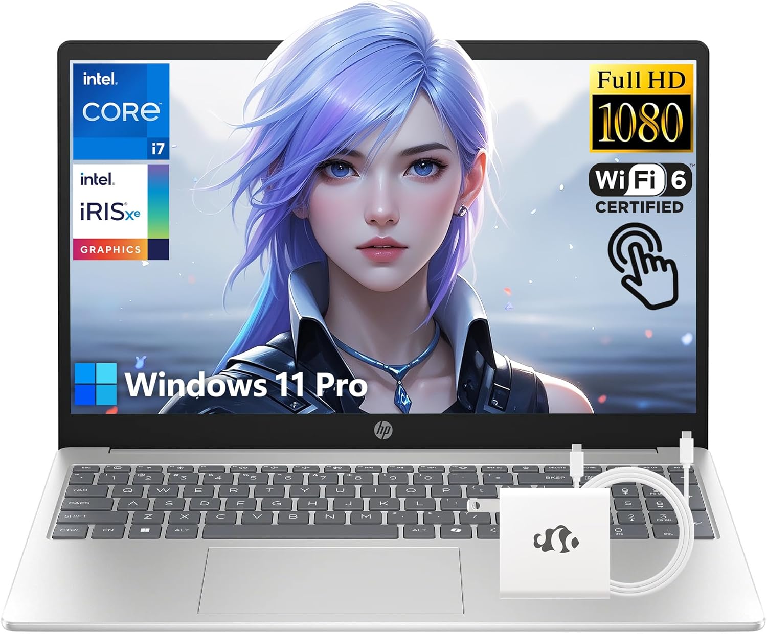 HP 15.6" FHD Touchscreen i7 Laptop, Intel 10-Core i7-1355U(Beat Core 7 160U), 32GB RAM 1TB SSD, Win 11 Pro Wifi6, Intel Iris Xe Graphics Laptops-Computer for Business Gaming w/GM Accessory