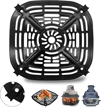 Air Fryer Replacement Crisper Plate for Ninja CRISPi Portable Air Fryer 3.8L 4-in-1 FN101UKGY   Air Fry & Recrisp Plate with Airflow Design and Rubber Bumpers