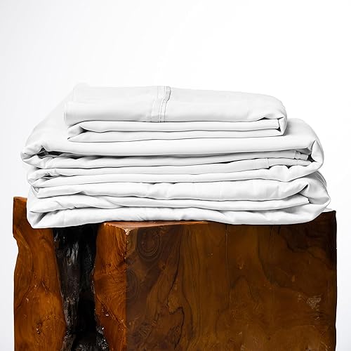 Olive + Crate - Juego de sábanas para cama ajustable tamaño King dividida, 100% fibra de eucalipto Tencel certificada de Austria, frescas para