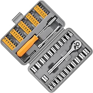 Amazon.co.jp: Comprehensive 57-piece socket and bit set for mechanics ...