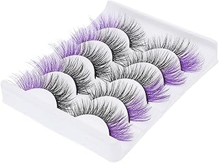 Beavorty 15 Pares De Cílios Postiços Coloridos Cílios Postiços Dramáticos Cílios Postiços Cosplay Cílios Dia Das Bruxas Cílios Fofos Cílios Imitação Roxo Artificial Estender