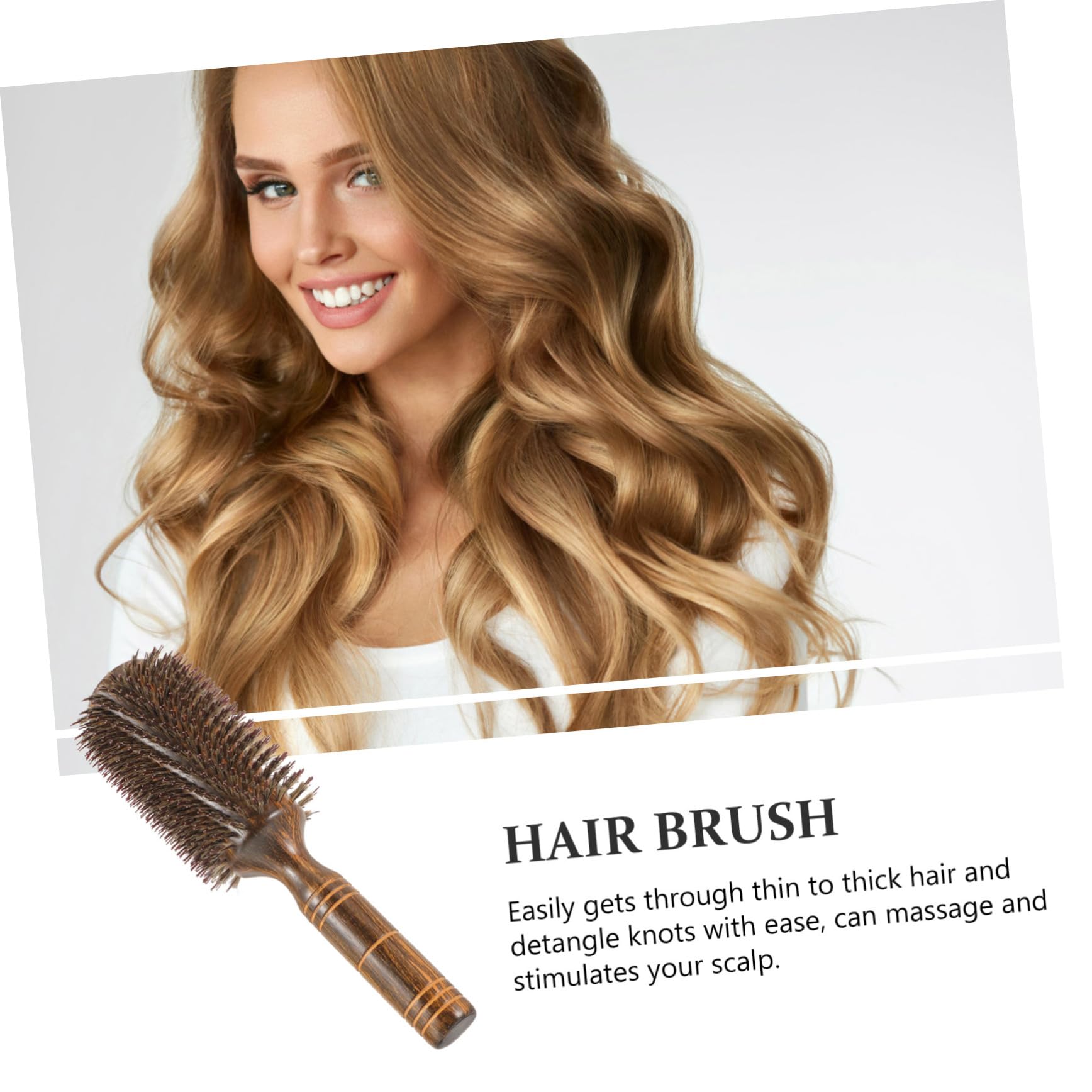 Peine Rizador De Madera Para Cabello Rizado Herramienta De Peinar Cepillo Para Secar Secador Para Mujeres y Niñas Casa