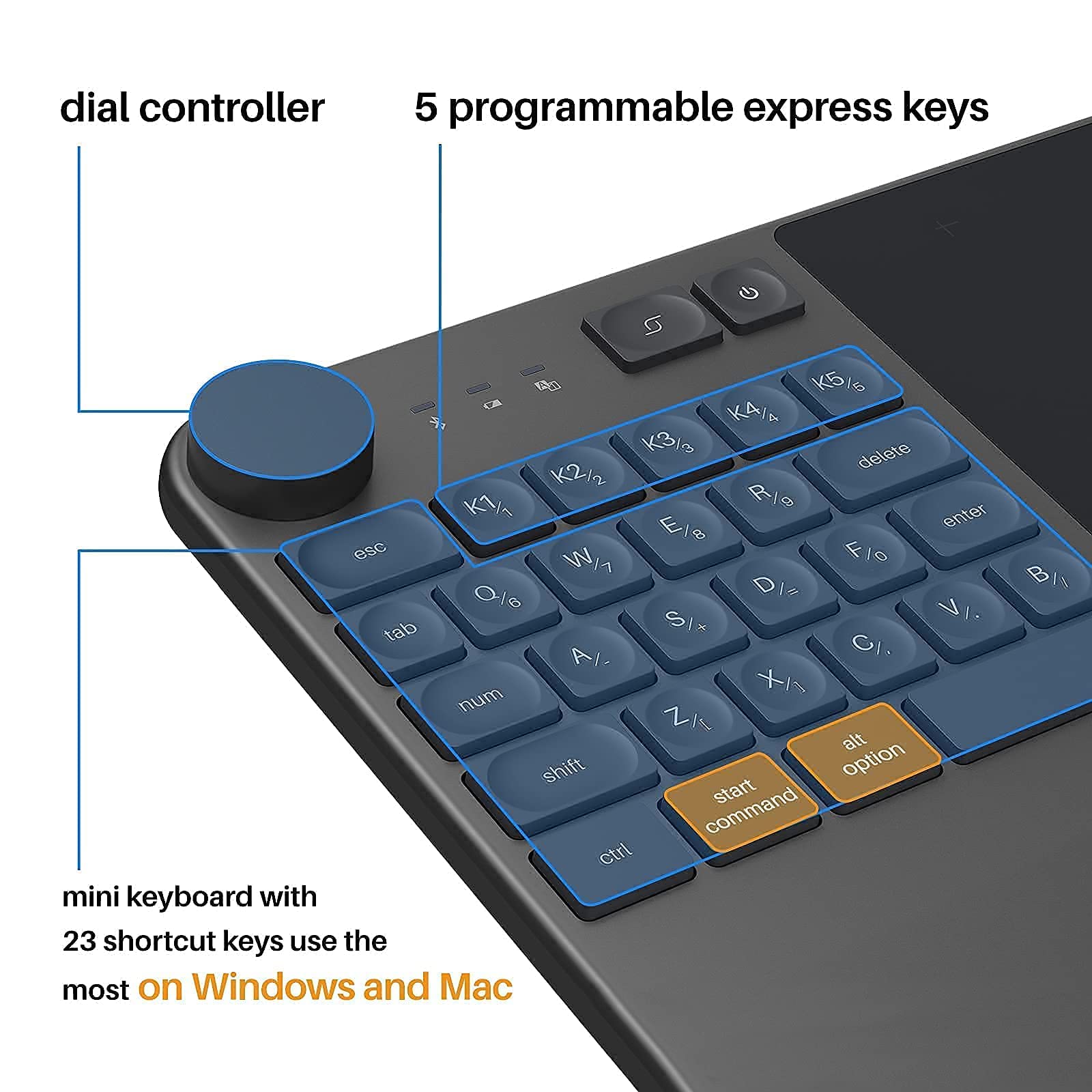 Amazon.com: HUION Inspiroy Keydial KD200 Bluetooth 5.0 Wireless