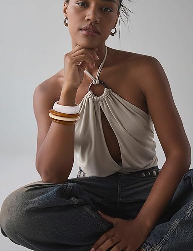 Miniatura 4 de Pulsera de resina gruesa para mujer, estilo vintage, de resina de carey, juego de pulseras anchas de acetato, pulsera acrílica, joyería de