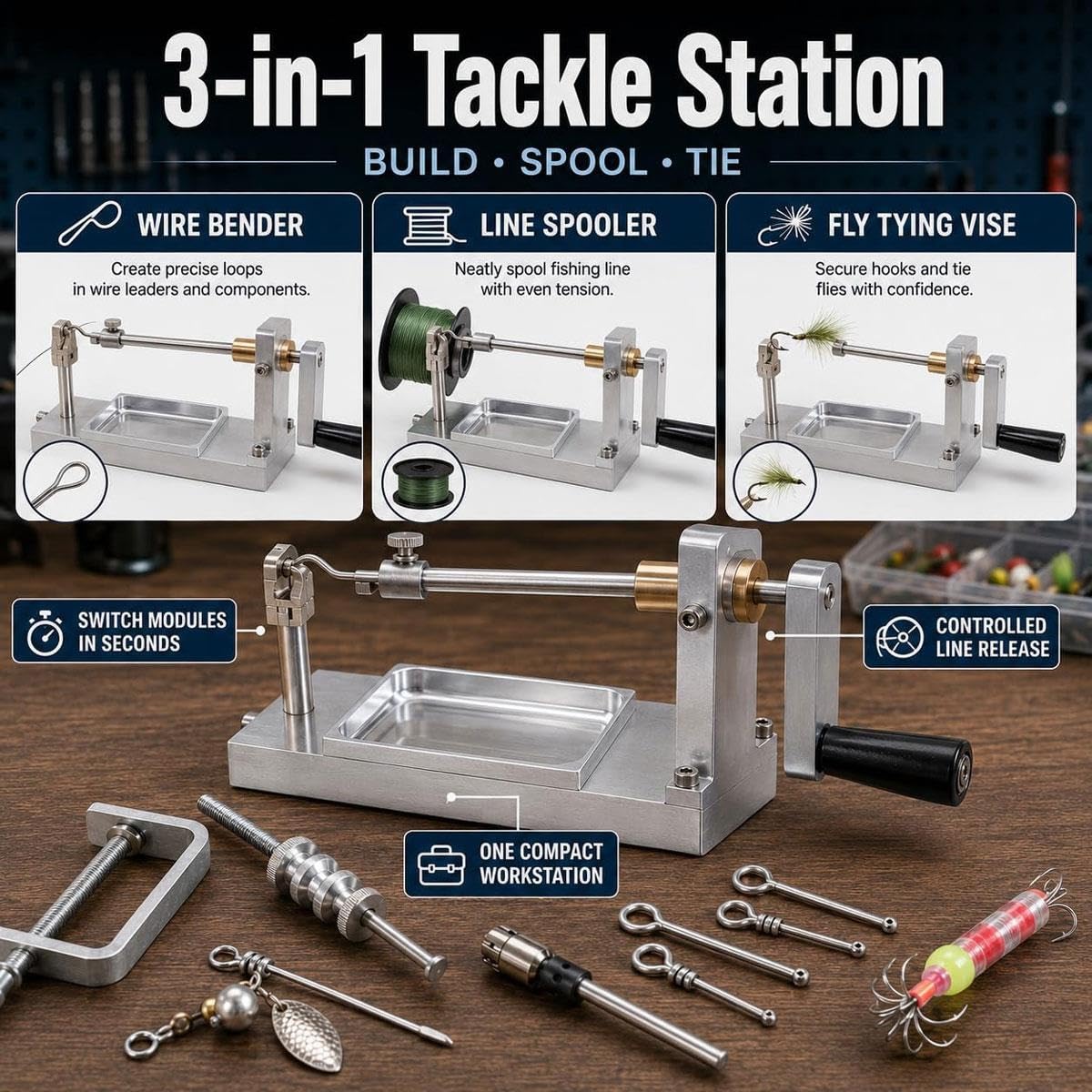 Kit strumenti piegare il filo con esca pesca,for amo pesca con filo