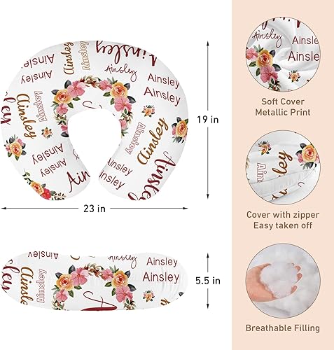 Miniatura 5 de Funda de almohada de lactancia para bebé, fundas suaves de lactancia con nombre, funda de almohada de lactancia materna para alimentación