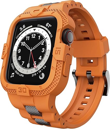 Miniatura 13 de GELISHI Bands Compatible for Apple Watch Band 41mm 40mm 38mm, Men Sport Rugged Band with Protective Case for Watch Series 9 8 7/Series 6 SE 5 4 3