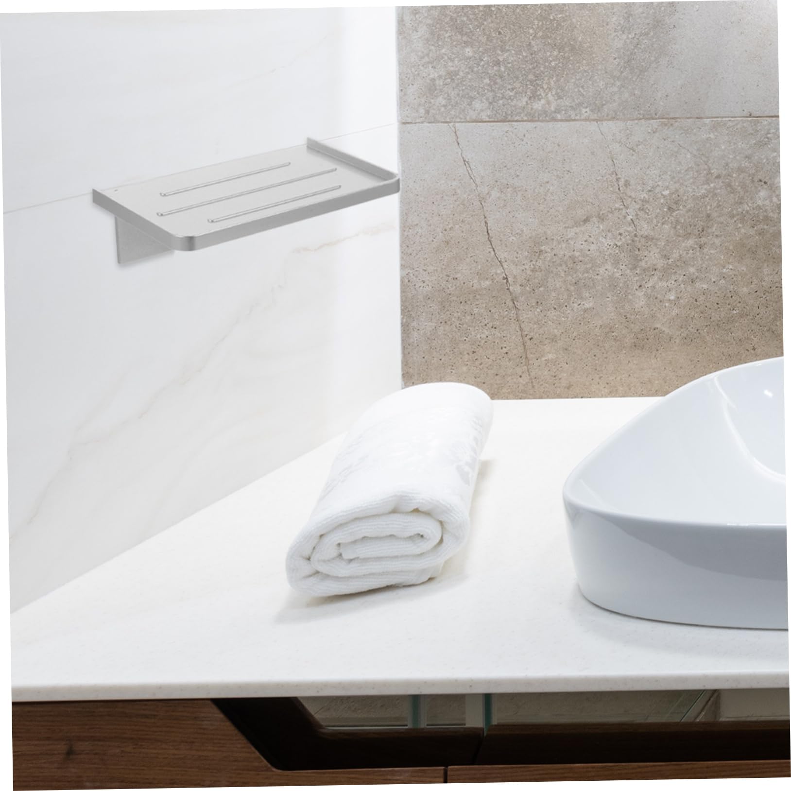 5 Pezzi mensola del bagno sospeso Titolari montare Arredamento del bagno supporto per telefono da parete forniture per il mensola da parete senza porta punch plastica