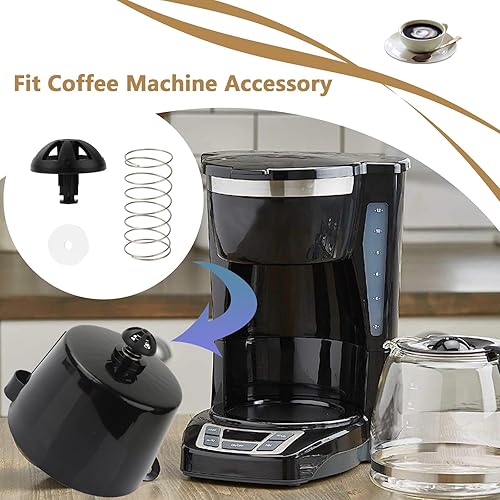 Miniatura 6 de Cesta de café para máquina de café con resorte inferior, kit de tapón de repuesto para cafeteras Hamilton Beach, modelos de ajuste 990117900
