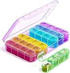Odaro Weekly Pill Organizer 4 Times a Day, BPA Free Daily Pill Box 7 Day, Large Travel Pill Case with 28 Compartment to Hold Medicine, Vitamin and Supplement - Black Case
