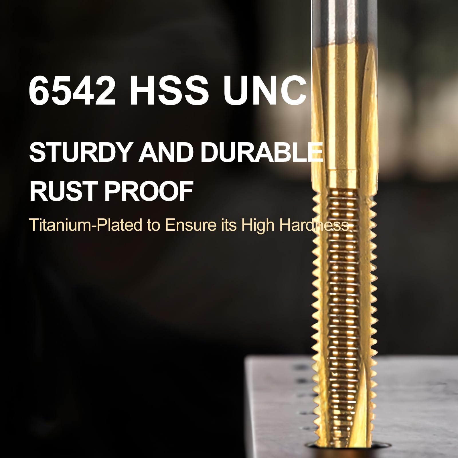 6Pcs 8-32 UNC B2 Spiral Point Thread Tap, Titanium Coated HS -3