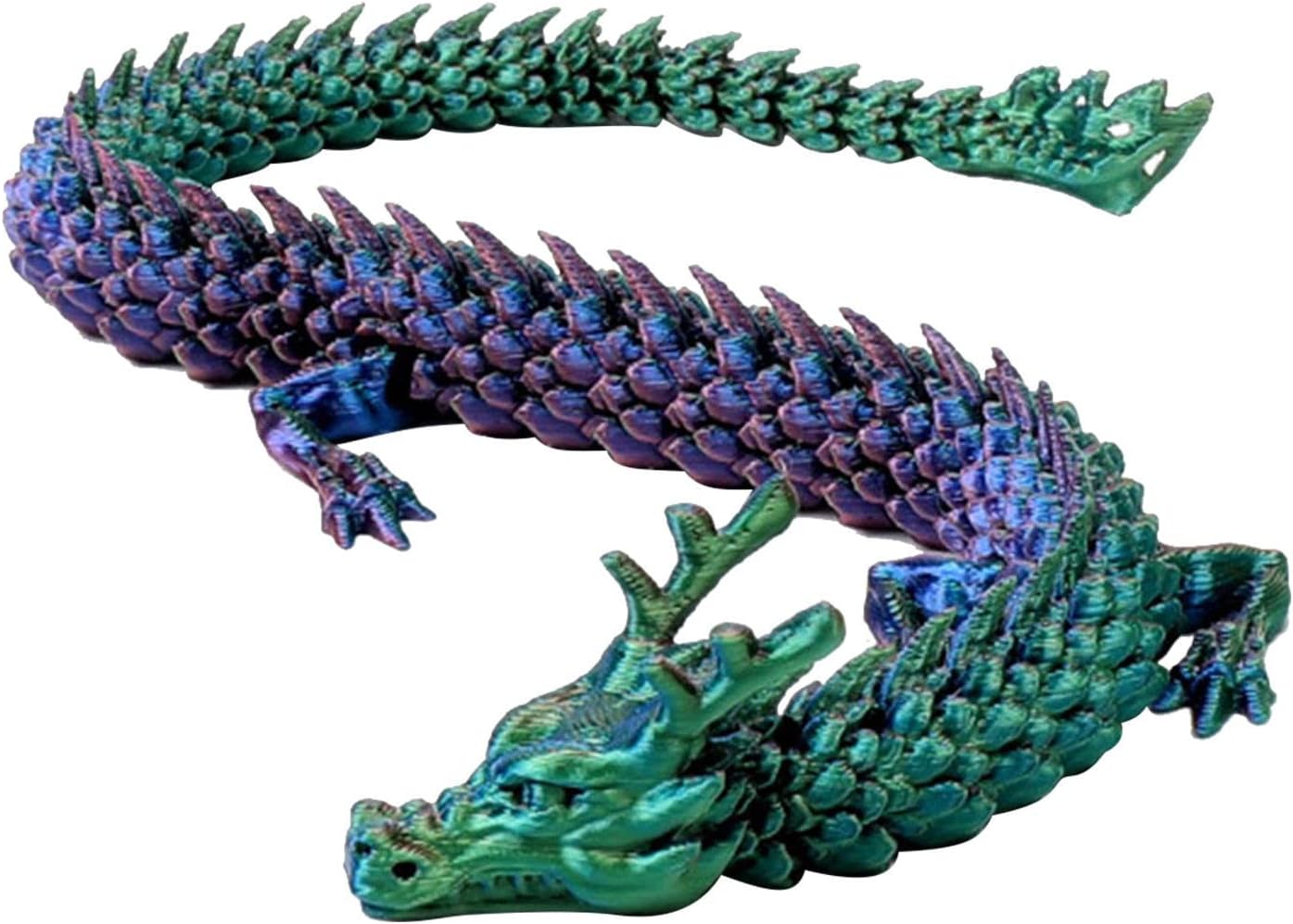 3D Printed Articulated Dragon, 17.7 Inch Rotatable Joints Dragon Model Figurines